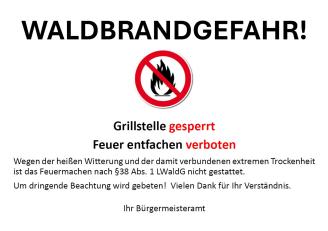 Plakat Waldbrandgefahr